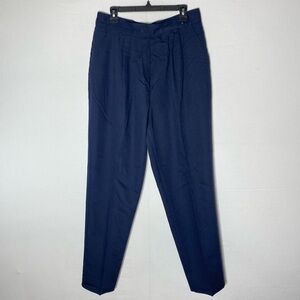 Vintage 90s Initiatives Navy Blue High Rise Pleated Front Trouser Pants 12